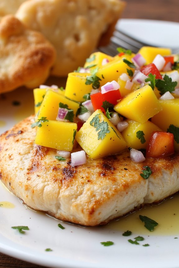 grilled swordfish with mango salsa