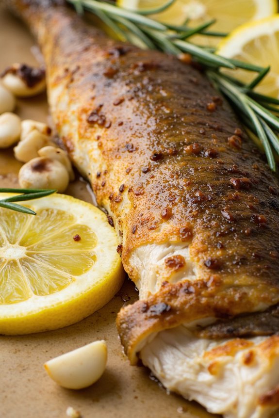 grilled trout with garlic