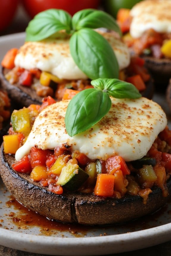 grilled veggie stuffed mushrooms recipe