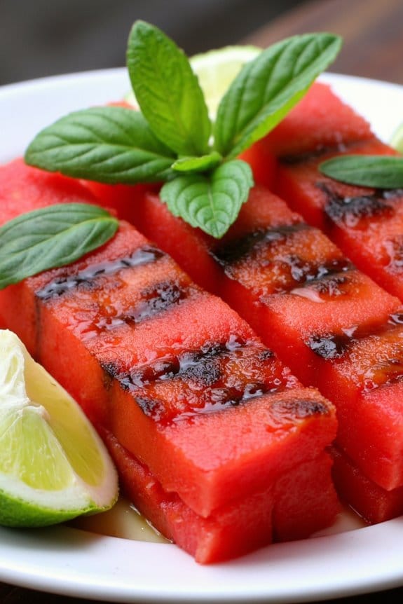 grilled watermelon with seasonings