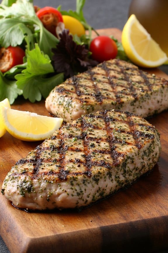 herb crusted grilled tuna steaks