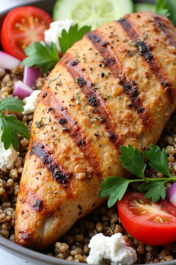 herb marinated chicken with quinoa
