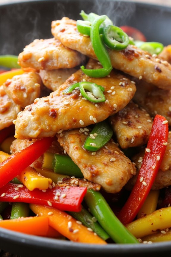 honey ginger chicken stir fry