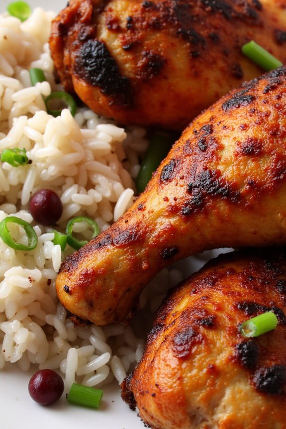 jerk chicken with coconut rice