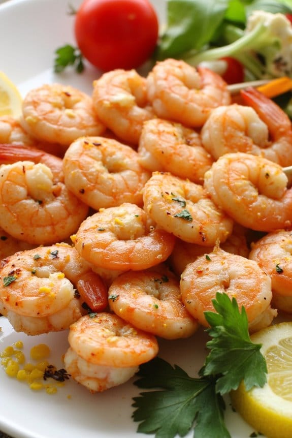 lemon garlic shrimp skewers