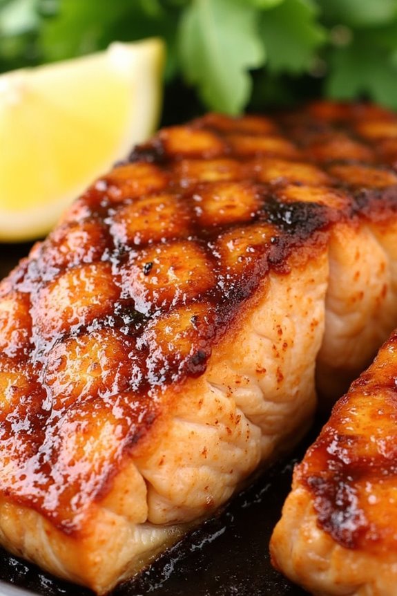 maple glazed grilled salmon