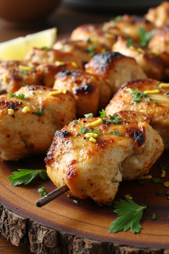 mediterranean garlic herb chicken skewers
