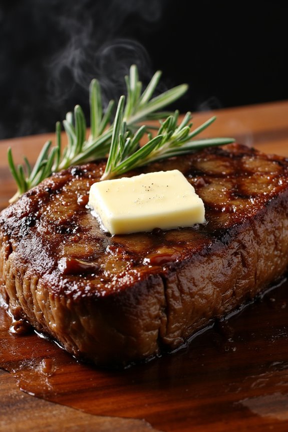 perfectly grilled ribeye steaks