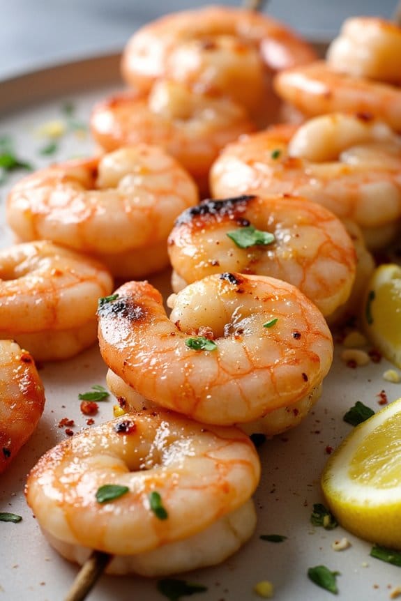perfectly grilled shrimp skewers