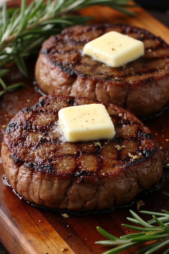perfectly seared ribeye steaks