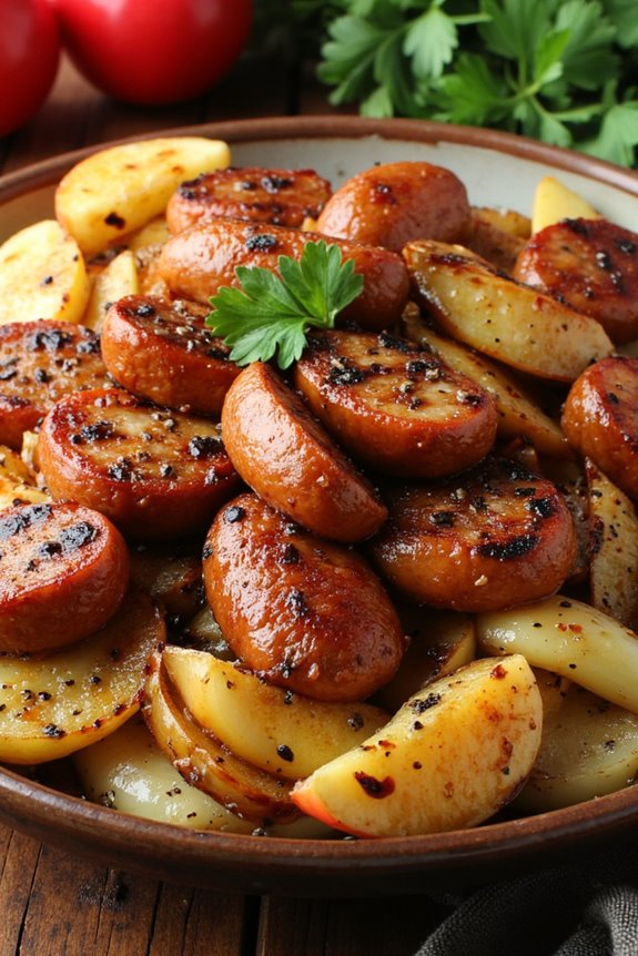 sausage and apple medley