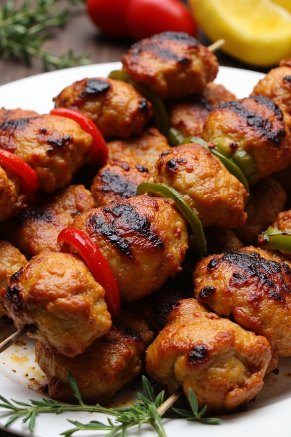 spicy caribbean chicken skewers