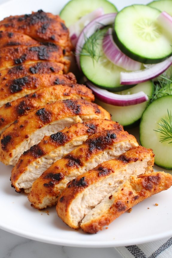 spicy chicken refreshing cucumber salad