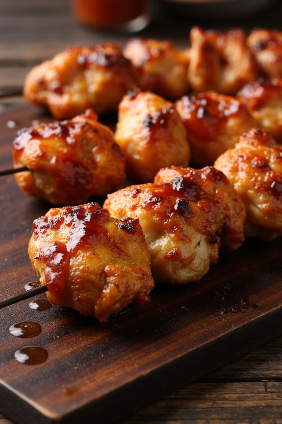 spicy sweet grilled chicken skewers