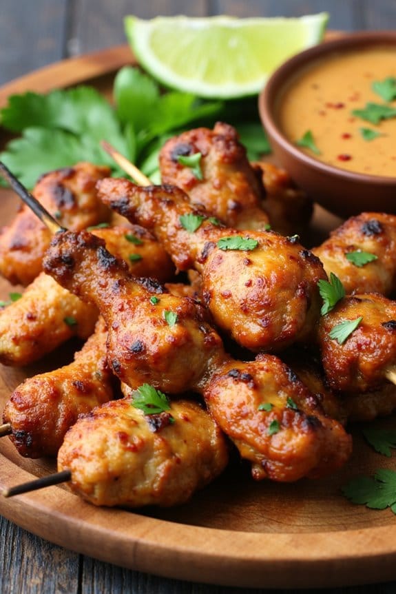 spicy thai peanut skewers