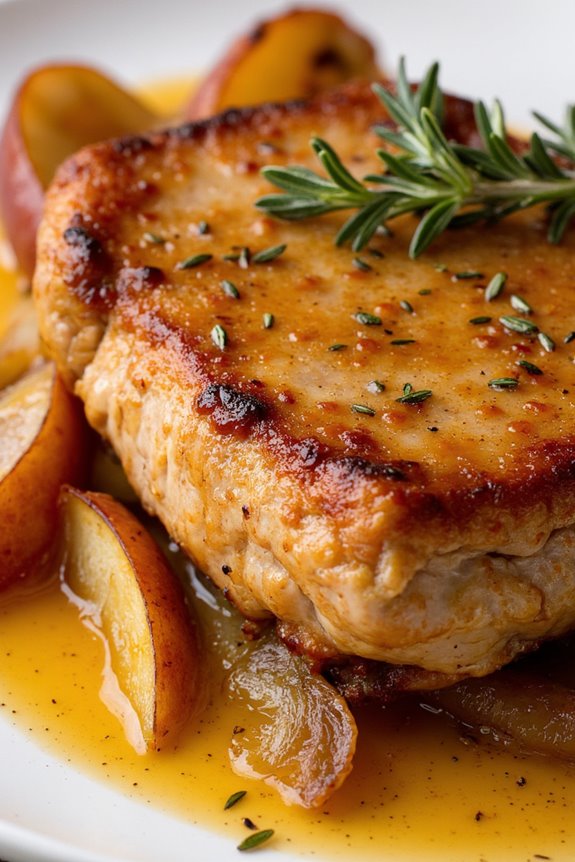 sweet savory apple pork chops
