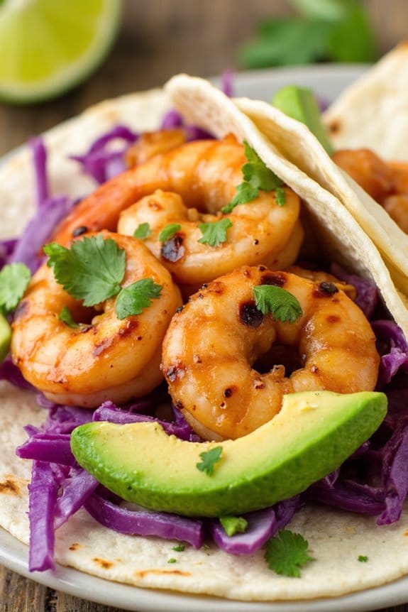 sweet tangy shrimp tacos