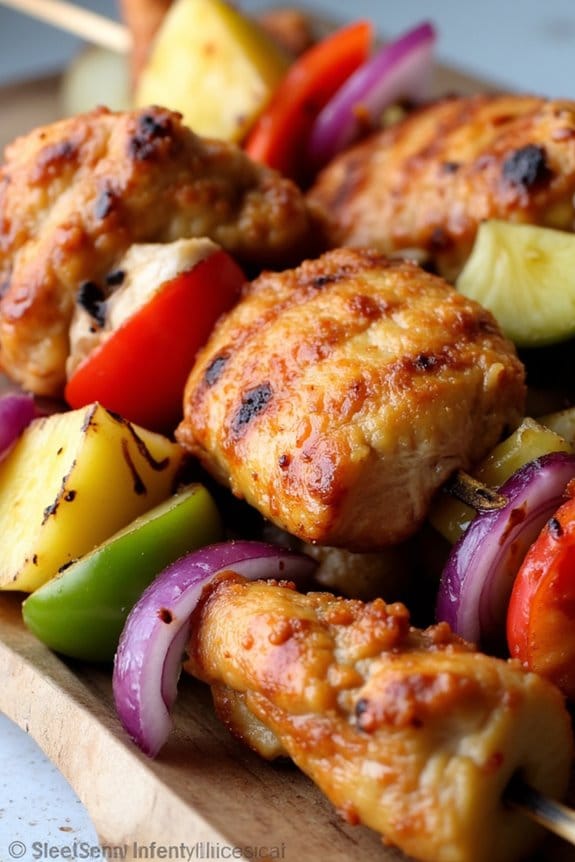 tropical teriyaki chicken kebabs