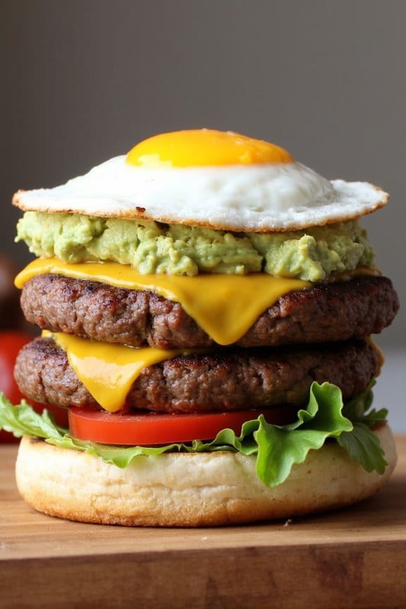 avocado egg topped burgers recipe