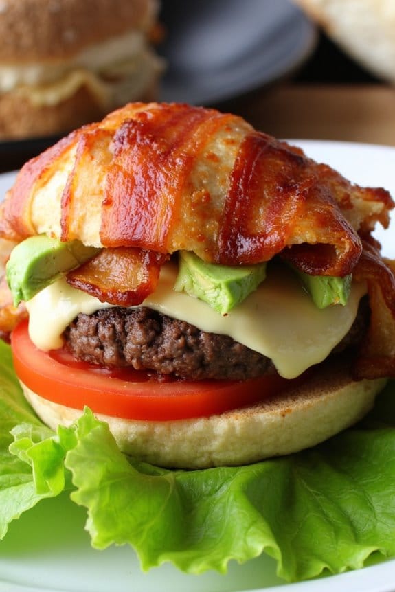 bacon wrapped keto grill burgers