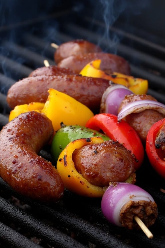 cajun sausage pepper skewers