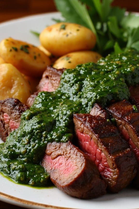 chimichurri steak with roasted potatoes