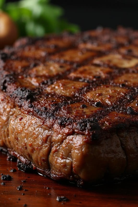 coffee rubbed grilled ribeye