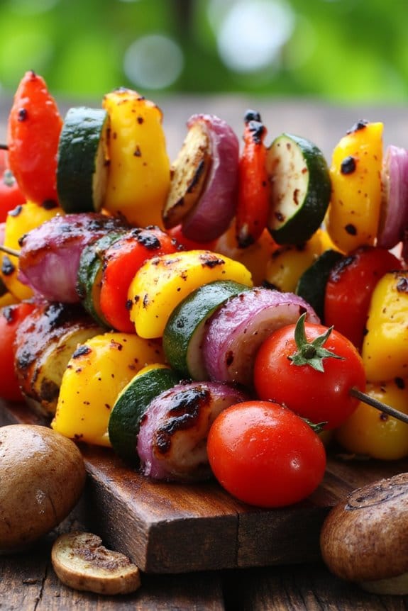 colorful grilled vegetable skewers