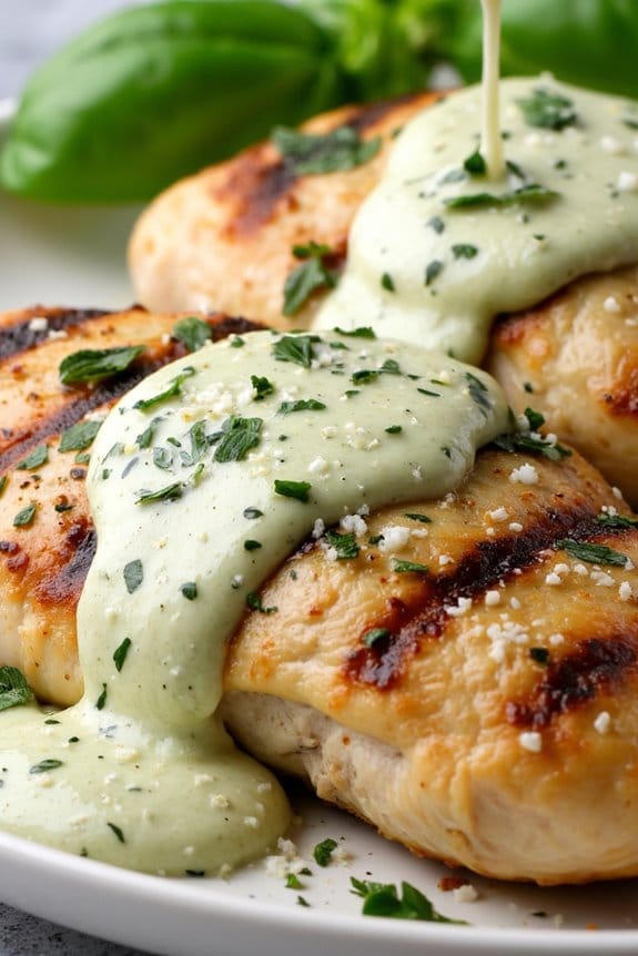 creamy pesto grilled chicken