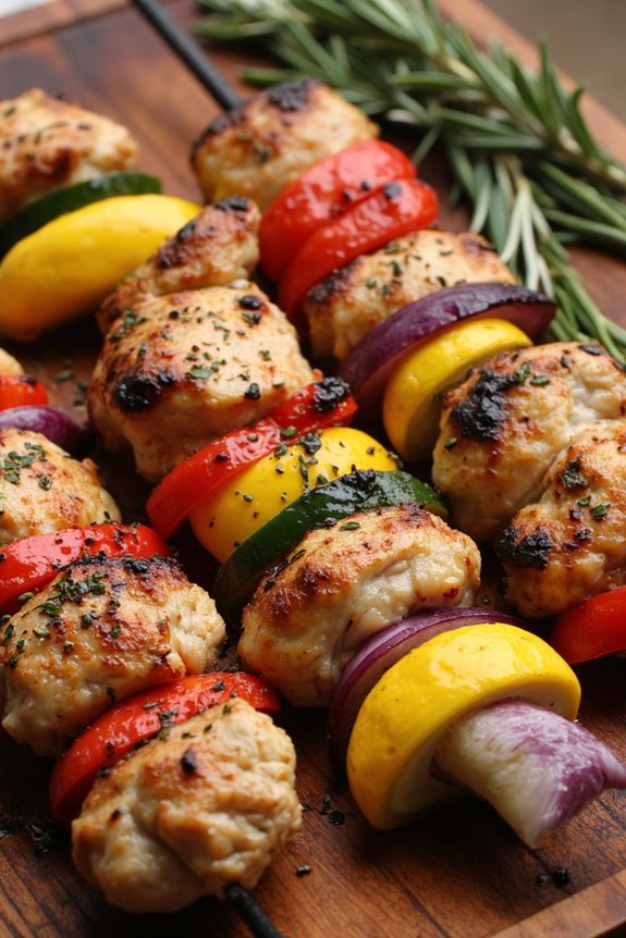 flavorful herb marinated chicken skewers