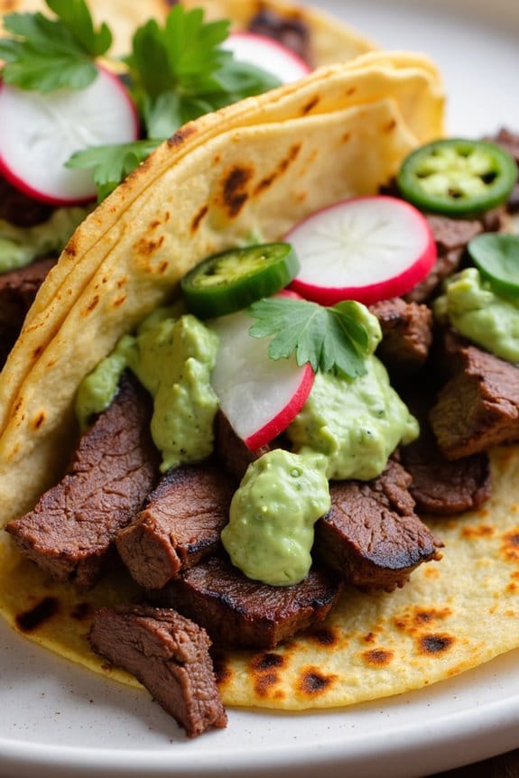 flavorful skirt steak tacos