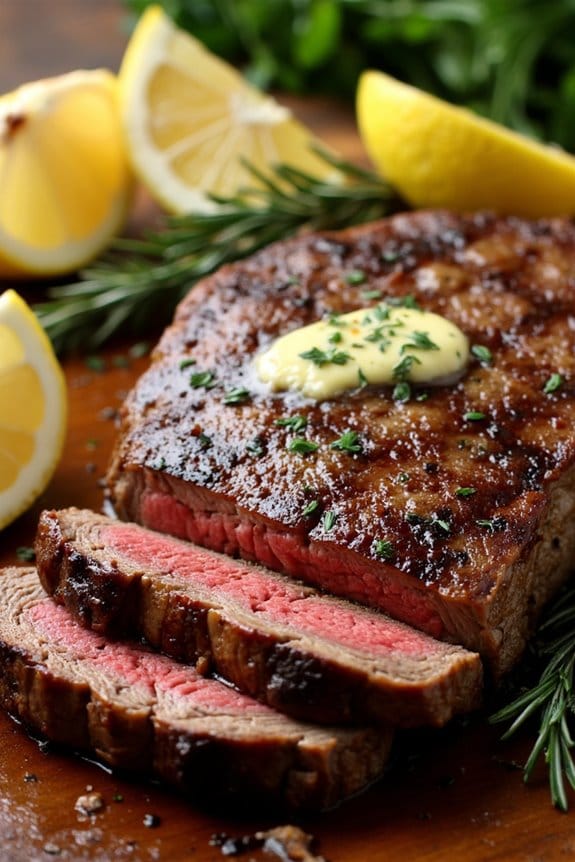 garlic butter rib eye steak