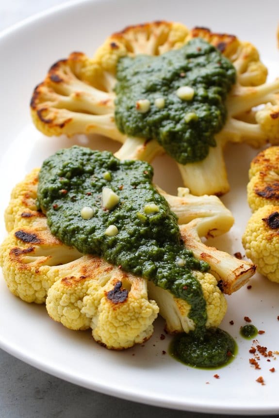 grilled cauliflower with chimichurri