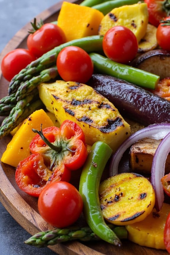 grilled colorful vegetable platter