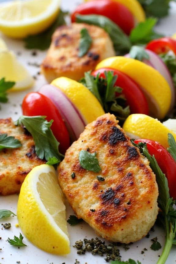 grilled herb halloumi skewers