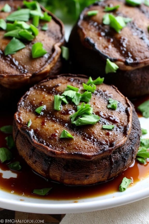 grilled mushrooms with balsamic glaze
