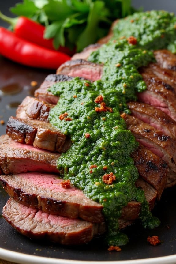 grilled sirloin with chimichurri
