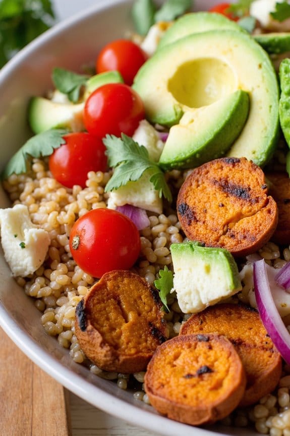 grilled sweet potato quinoa salad