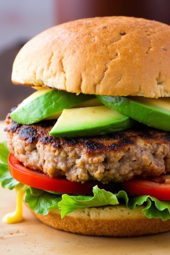 grilled turkey avocado burgers