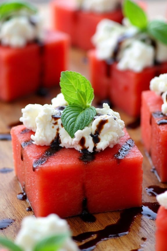 grilled watermelon feta bites