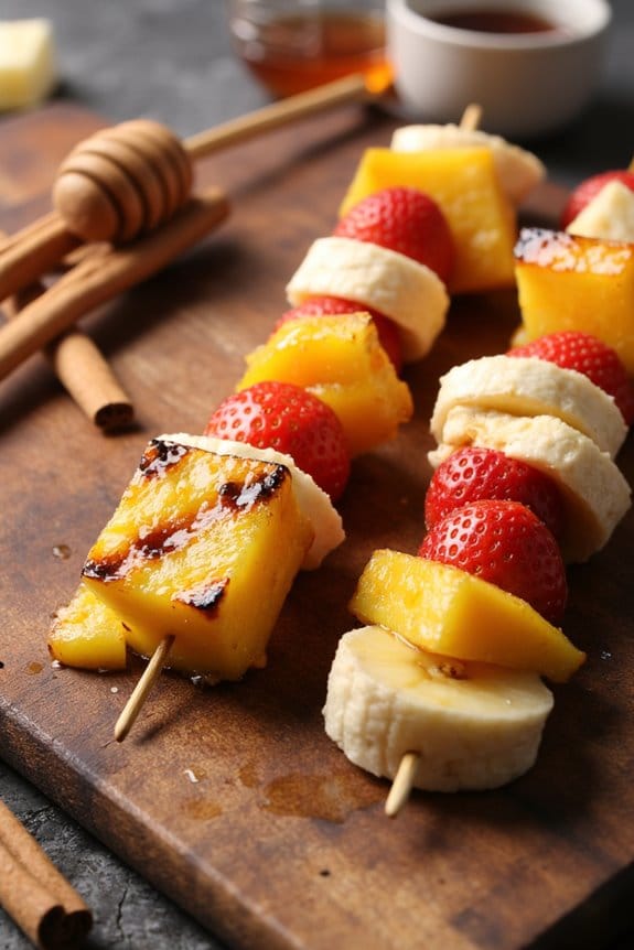 heavenly grilled fruit skewers