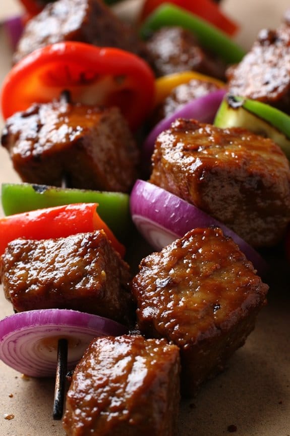 honey soy glazed kebabs