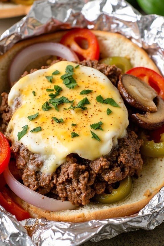 italian cheeseburger foil packets