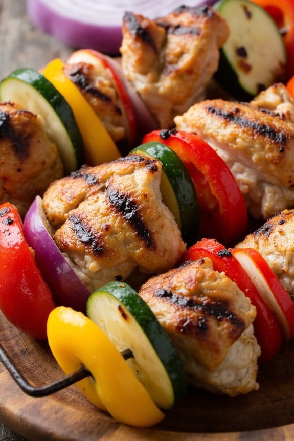 juicy grilled chicken skewers