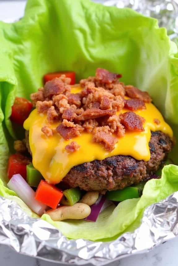 keto cheeseburger foil packets