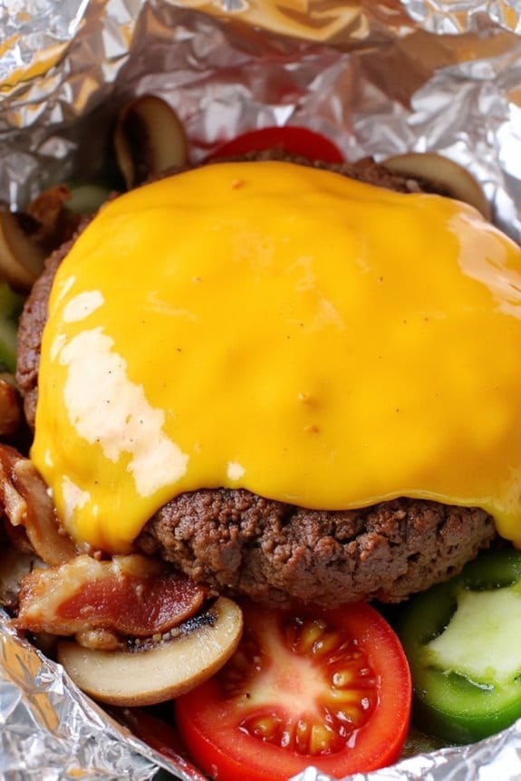 keto cheeseburger foil packets