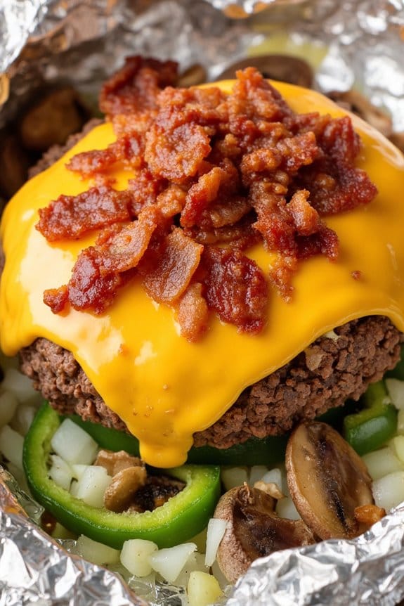 keto cheeseburger foil packets