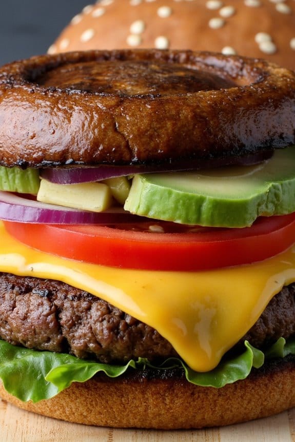keto friendly portobello mushroom burger