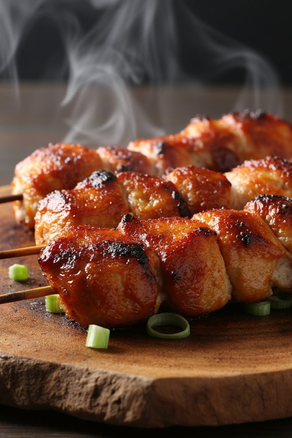 korean bbq pork belly skewers