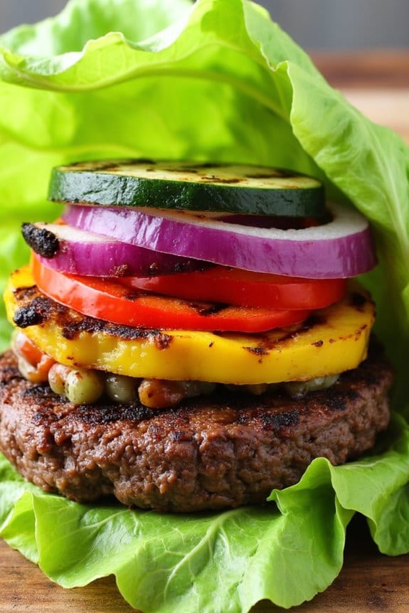 low carb veggie stuffed burgers